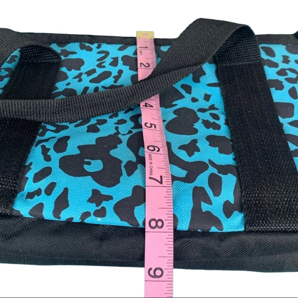 POLAR PACK:  Blue Leopard Print Insulated Lunch Bag Cooler